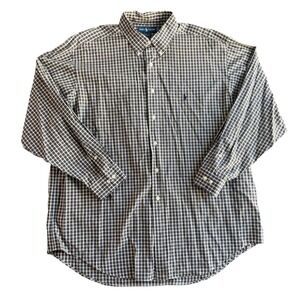Ralph Lauren Men's Yarmouth Plaid Button Down Shirt 17 34 35 Cotton